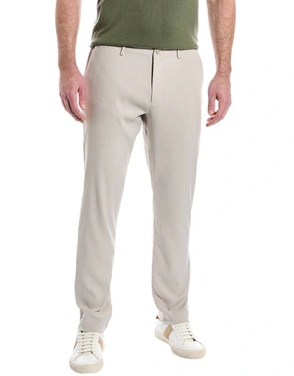 Magaschoni Performance Comfort Stretch Pants Mens 34 Tan 5-Pocket Chino Casual